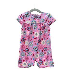 Zutano Itzy Bitzy Baby Girl Summer Romper Pink Birds Flowers Dragonflies size 18